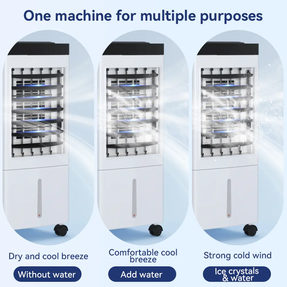 Enfriador de Aire Portátil 3 en 1 de 10L, Ventilador Evaporativo con Humidificador y Control Remoto, Ideal para Hogar, Oficina y Habitaciones