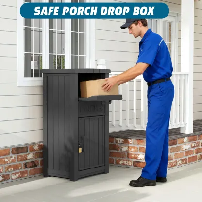 Buzón para entrega de paquetes en exteriores: caja con cerradura, resistente a robos e impermeable; apta para porches, zonas de acceso y áreas residenciales.