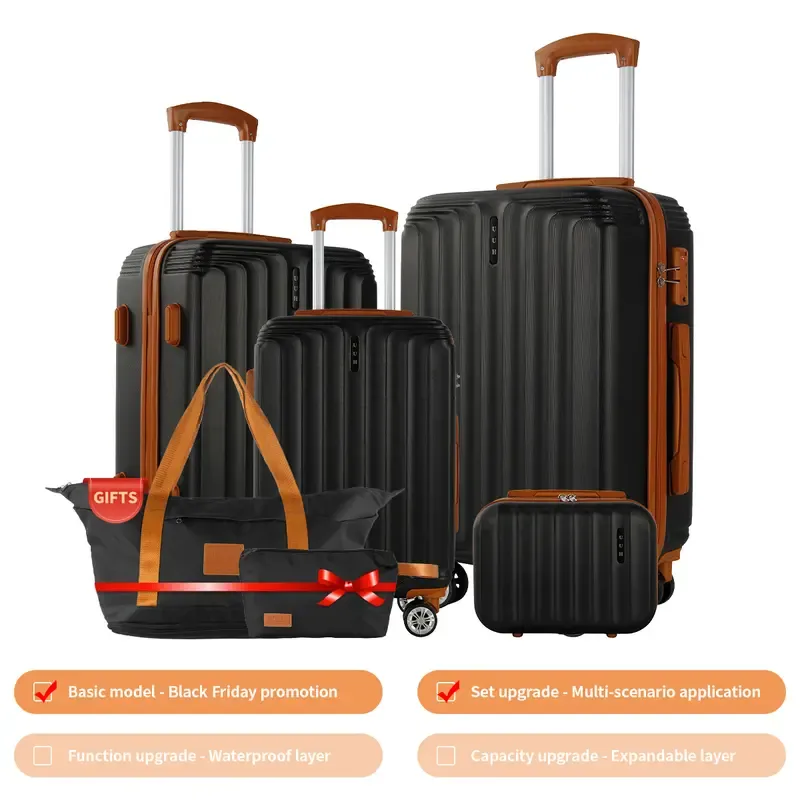 Juegos de maletas con candado TSA – Maletas de viaje rígidas y ligeras con ruedas multidireccionales