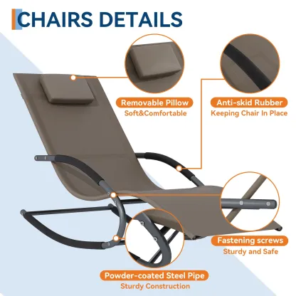 Oferta Flash para el Hogar – Silla Reclinable de Exterior Ajustable con Malla Transpirable, Estructura de Acero Resistente para Todo Clima, Reposabrazos de NBR y Almohada, Soporta hasta 300 lb, Ideal para Jardín, Patio y Terraza, Marrón/Gris
