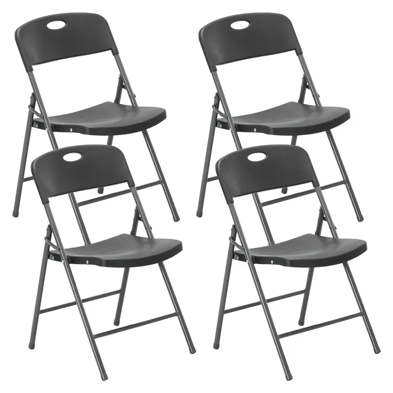 【Excelente relación calidad-precio】 Sillas plegables con respaldo ergonómico — De plástico resistente, apilables y portátiles — Capacidad de carga de 330 lb — Ideales para el hogar, oficina, fiestas, bodas, patios y jardines — Uso en interiores y exterior