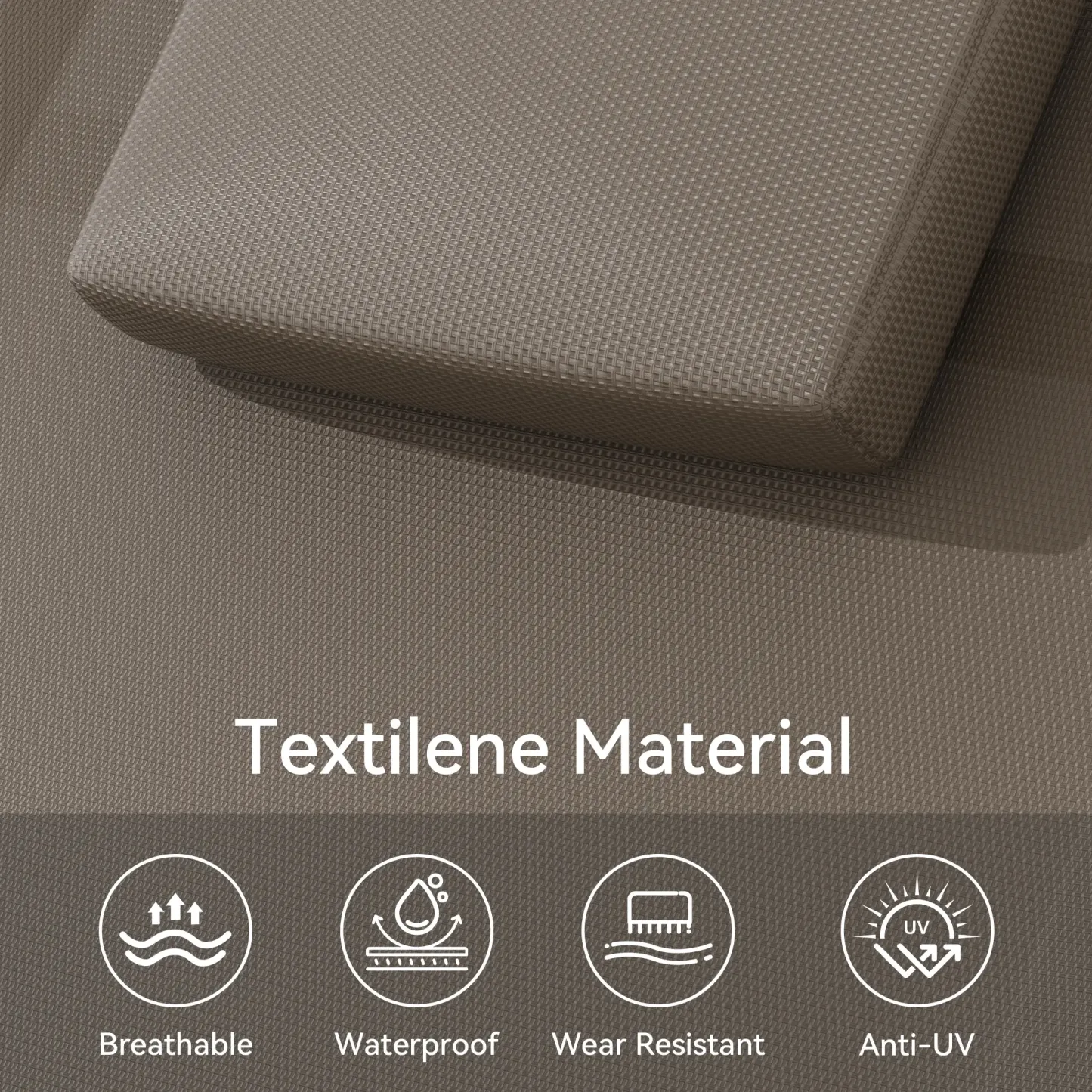 Oferta Flash para el Hogar – Silla Reclinable de Exterior Ajustable con Malla Transpirable, Estructura de Acero Resistente para Todo Clima, Reposabrazos de NBR y Almohada, Soporta hasta 300 lb, Ideal para Jardín, Patio y Terraza, Marrón/Gris