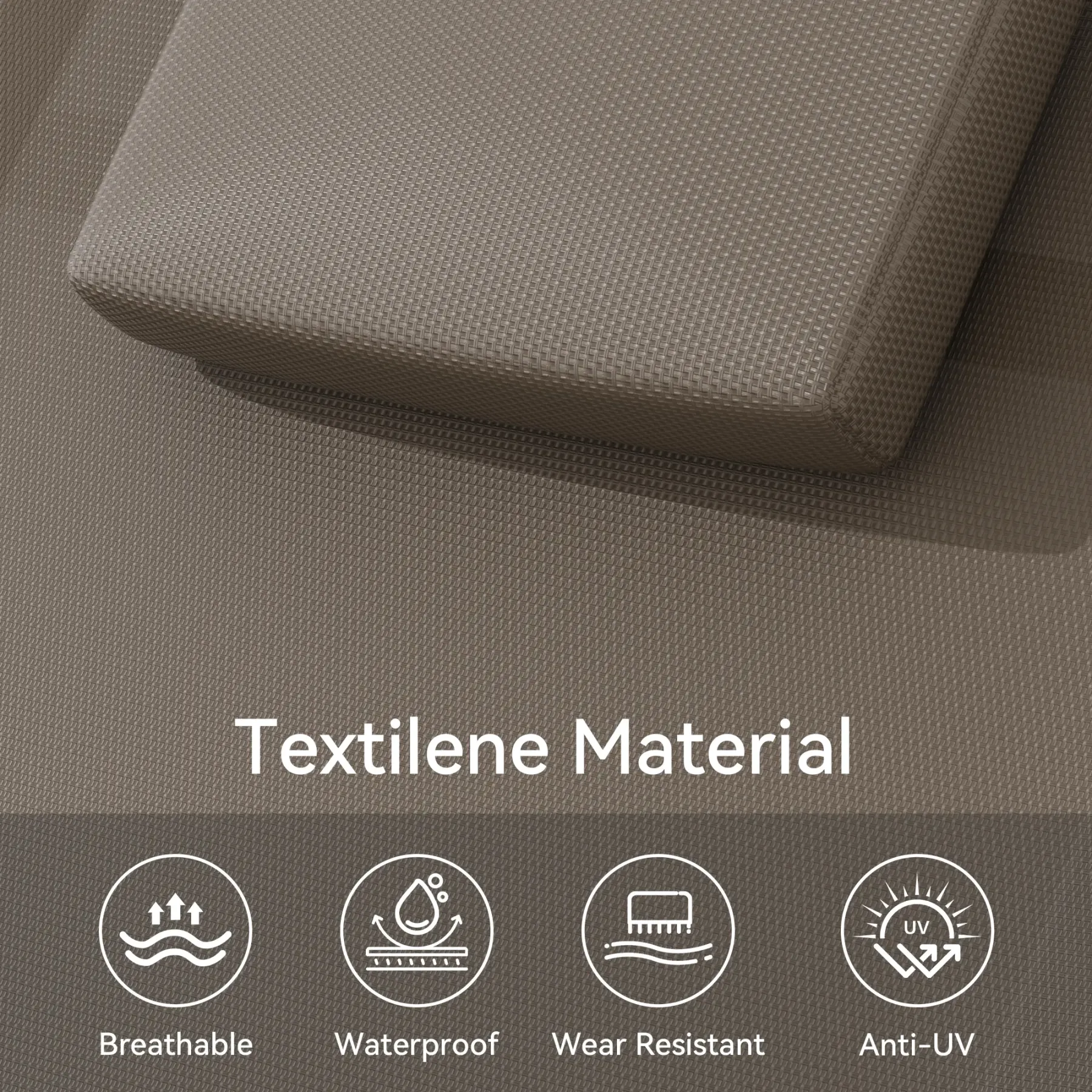 Oferta Flash para el Hogar – Silla Reclinable de Exterior Ajustable con Malla Transpirable, Estructura de Acero Resistente para Todo Clima, Reposabrazos de NBR y Almohada, Soporta hasta 300 lb, Ideal para Jardín, Patio y Terraza, Marrón/Gris