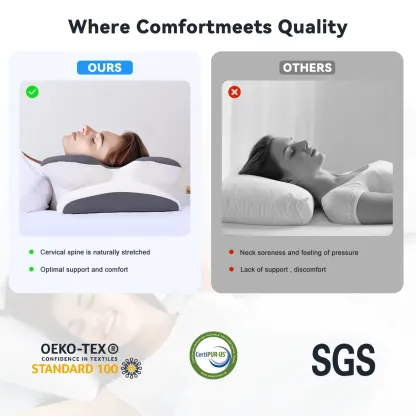 Almohada cervical ergonómica y ajustable: espuma viscoelástica refrescante, soporte ortopédico para el cuello, funda transpirable y extraíble; ideal para dormir y mantener una buena postura (regalo para mamá).