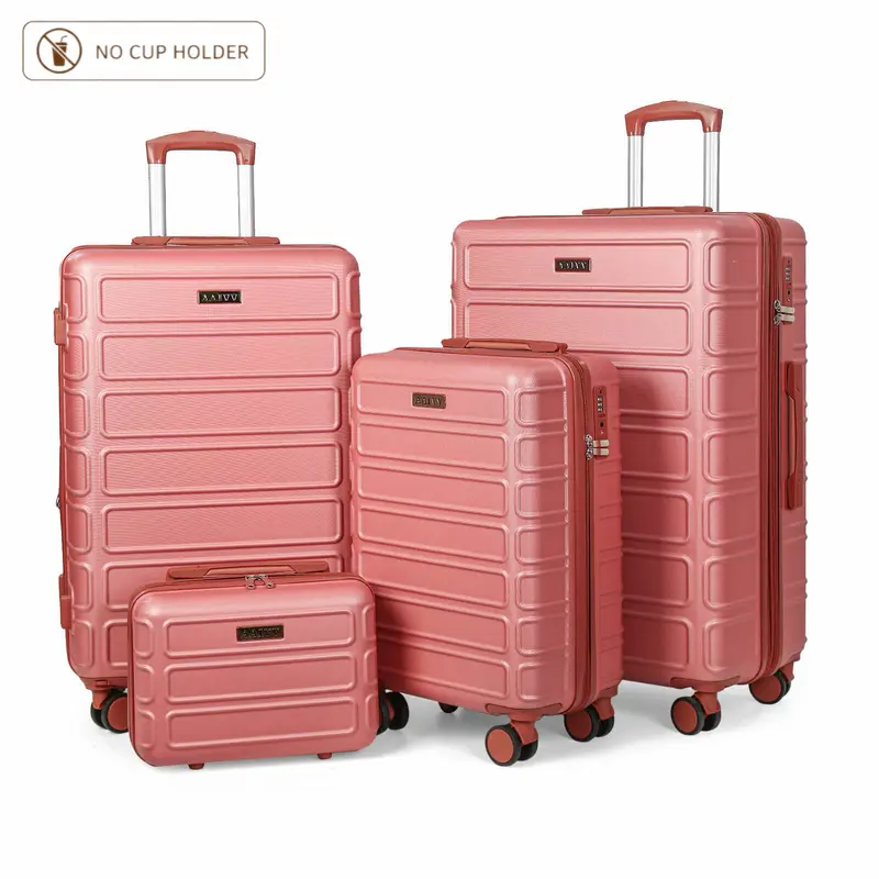Set de 4 Maletas Expandibles de ABS (13/20/26/28"), con Ruedas Dobles 360°, Cerradura TSA y Carcasa Rígida, Ligeras y Resistentes para Viaje