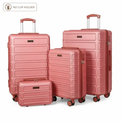 Set de 4 Maletas Expandibles de ABS (13/20/26/28"), con Ruedas Dobles 360°, Cerradura TSA y Carcasa Rígida, Ligeras y Resistentes para Viaje