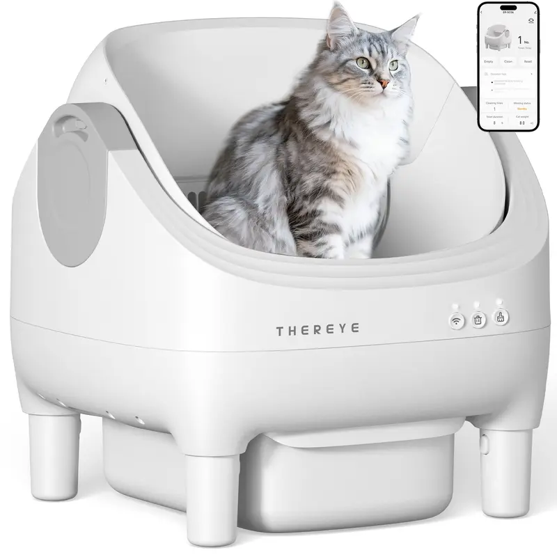 Arenero Automático Autolimpiante para Gatos SC06, con Control por App WiFi, Eliminación de Olores y Sistema de Desecho con Bolsas Incluidas