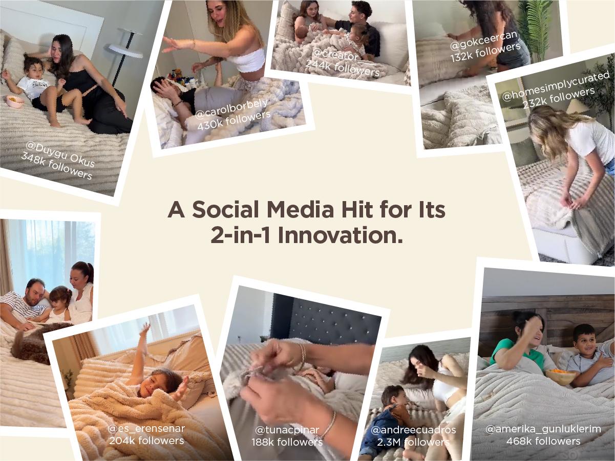 【Summer Sale Deals】Bedsure 6 Pieces Gentlesoft 2-in-1 Comforter Set and Detachable Fluffy Blanket,  All Season , SnapTech Design for Space Saving