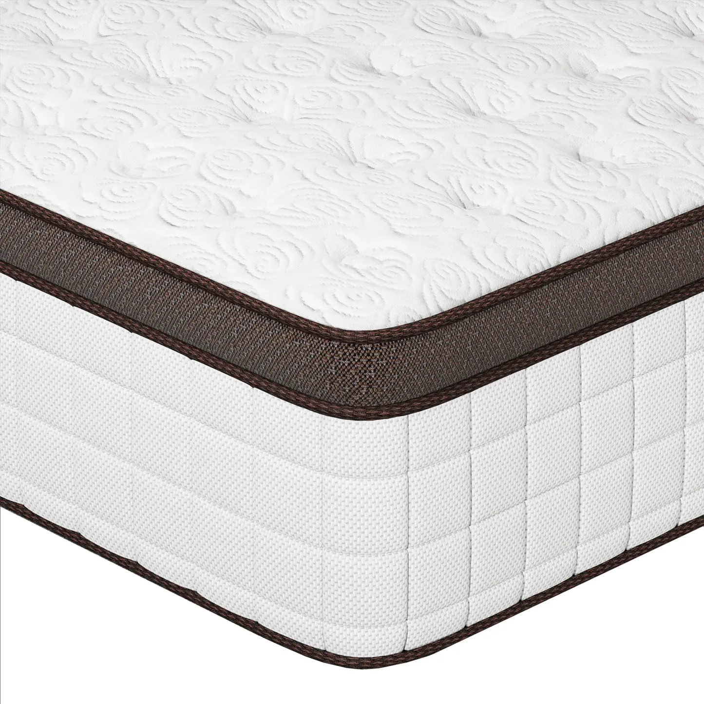 Colchón Híbrido de 8/10/12/14 Pulgadas con Espuma Viscoelástica Premium y Resortes Ensacados, Firmeza Media, Soporte Lumbar, Diseño Ergonómico, En Caja, Disponible en Twin, Full, Queen y King