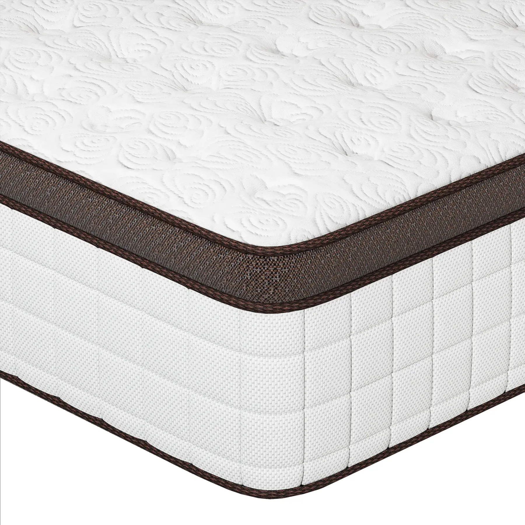 Colchón Híbrido de 8/10/12/14 Pulgadas con Espuma Viscoelástica Premium y Resortes Ensacados, Firmeza Media, Soporte Lumbar, Diseño Ergonómico, En Caja, Disponible en Twin, Full, Queen y King