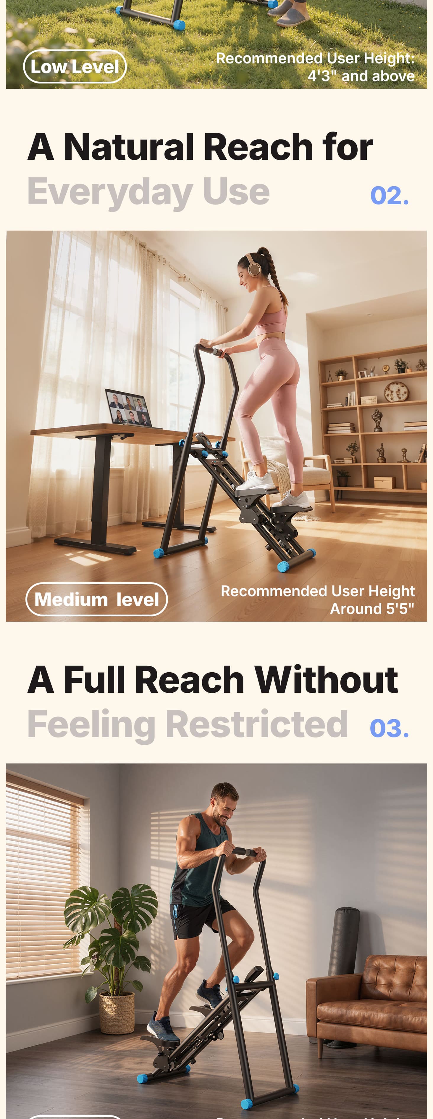 Merach Stair Stepper with Handlebar for Full-Body Workout,330LBS Capacity, Compact Cardio Climber Exercise Machinewith Adjustable Pedals, Vertical Climber, OutdoorFun for Home Gym BackToSchool