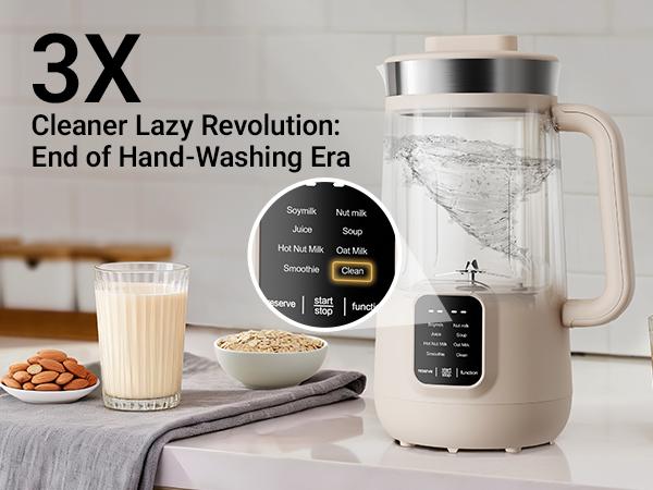 [Pre-Order]Bear 8 in 1 Nut Milk Maker Machine, 40oz/1.2L Soy Milk Maker with Self Clean/12H Delay/6H Keep Warm, One Touch Alomnd Milk Maker for Homemade Oat, Soup, Juice, Plant Based and Non Dairy Beverages