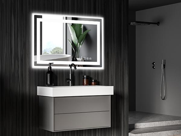 【Summer Sale】LED Lighted Bathroom Vanity Mirror for Wall, Backlit Mirror Bathroom with Double Front and Back Lights, Anti-Fog, Shatter-Proof, Dimmable, Tempered Glass, Memory Function, Bathroom Mirrors For Vanity 【Summer Sale】LED Lighted Bathroom Vanity Mirror for Wall, Backlit Mirror Bathroom with Double Front and Back Lights, Anti-Fog, Shatter-Proof, Dimmable, Tempered Glass, Memory Function, Bathroom Mirrors For Vanity