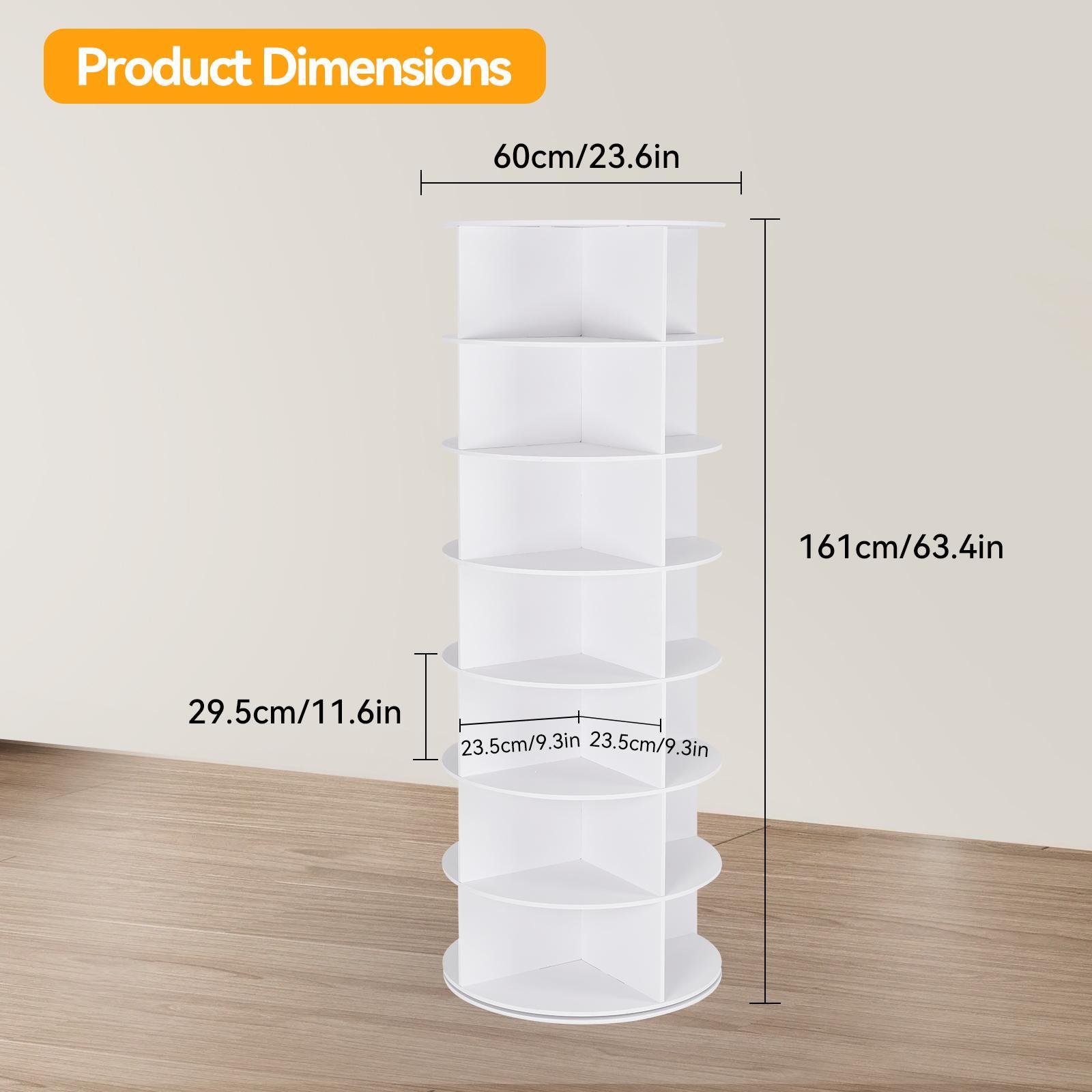 Richland 360&deg; Rotating 7-Tiers Organizer Shoe Rack, Fits 28 Pairs of Shoes, Spinning and Revolving 360 Shoe Rack Storage Round Carousel, for Entryway Living Room Hallway Footwear Organization