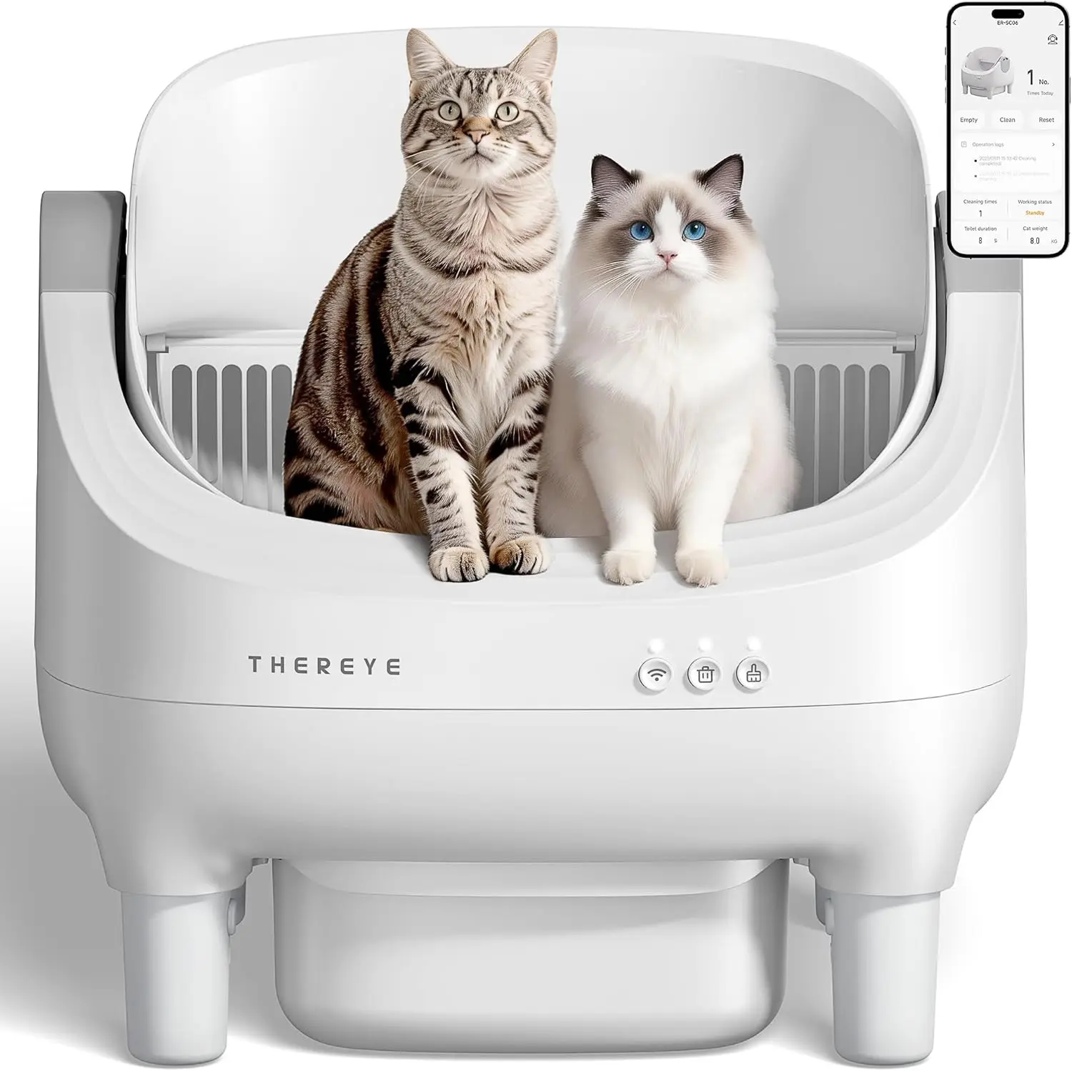 Arenero Automático Autolimpiante para Gatos SC06, con Control por App WiFi, Eliminación de Olores y Sistema de Desecho con Bolsas Incluidas