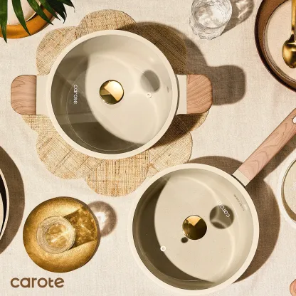 Juego de utensilios de cocina de cerámica de 14, 18 o 24 piezas: antiadherente, saludable, libre de PFAS y apto para lavavajillas.