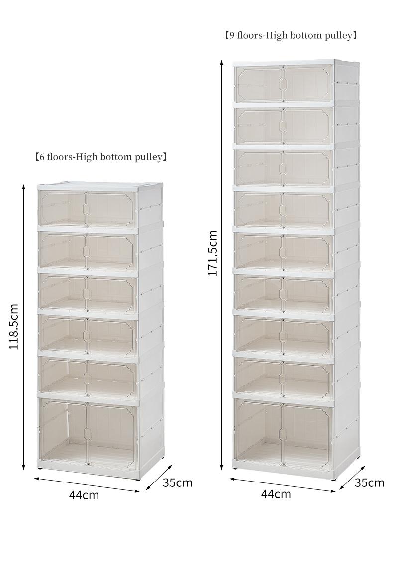 MiAoLi folding shoe rack, magnetic transparent door shoe cabinet, 10layers, can store 20 pairs of shoes, simple design, large capacity, sturdy and stackable plastic shoe cabinet, space-saving, no installation required, convenient and practical. tiktokshop