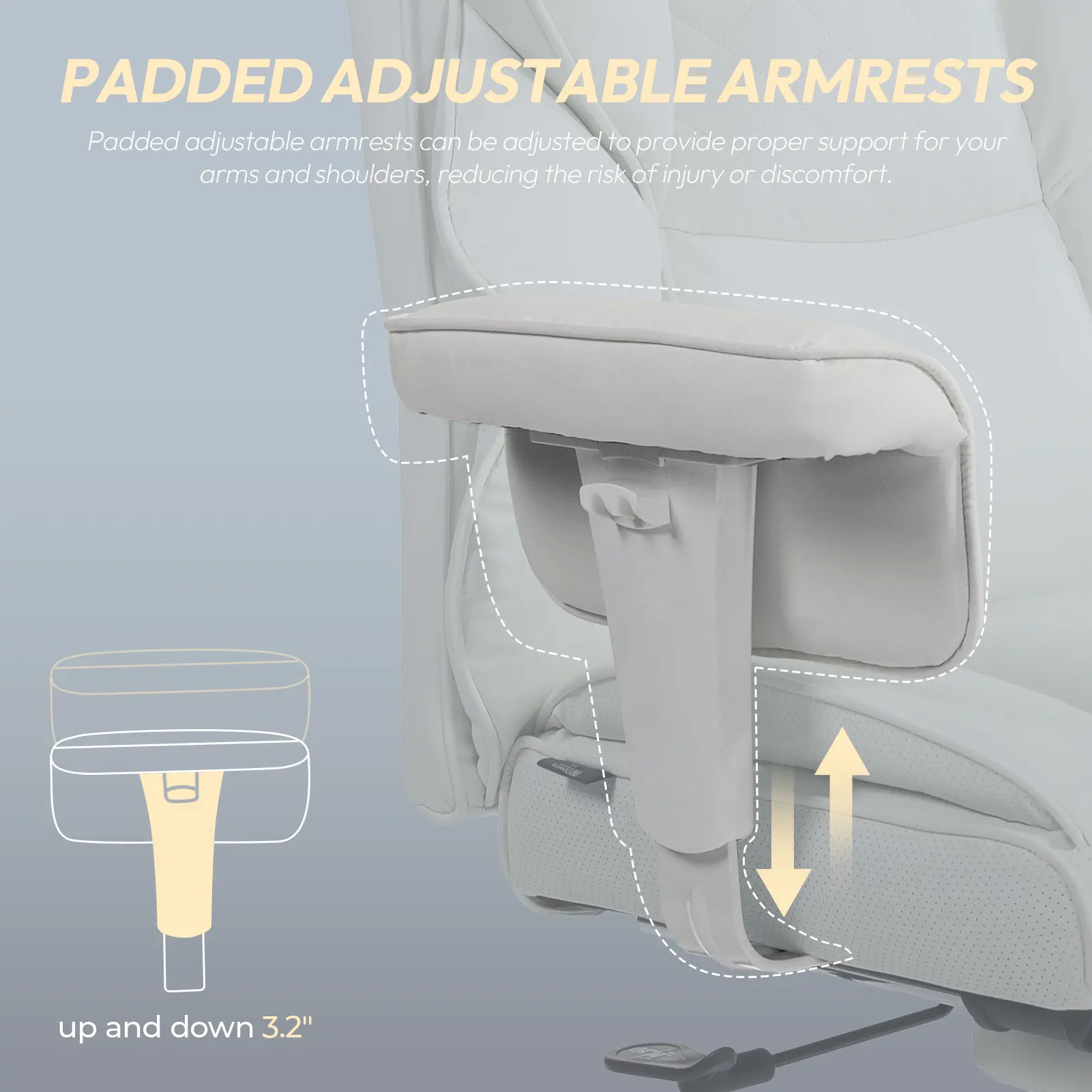 Silla de Oficina Ergonómica Grande con Soporte Lumbar, Cojín de Resortes, Respaldo Alto, Reposabrazos Ajustables y Reposapiés