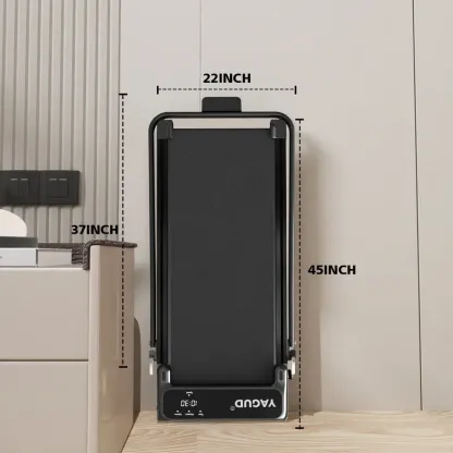 Cinta de caminar plegable, capacidad de carga de 120 kg (265 libras), cinta de correr con superficie amplia, motor silencioso, doble sistema de amortiguación, control remoto y ruedas para un fácil desplazamiento.