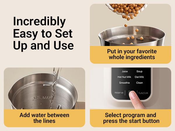 [Pre-Order]Bear 8 in 1 Nut Milk Maker Machine, 40oz/1.2L Soy Milk Maker with Self Clean/12H Delay/6H Keep Warm, One Touch Alomnd Milk Maker for Homemade Oat, Soup, Juice, Plant Based and Non Dairy Beverages