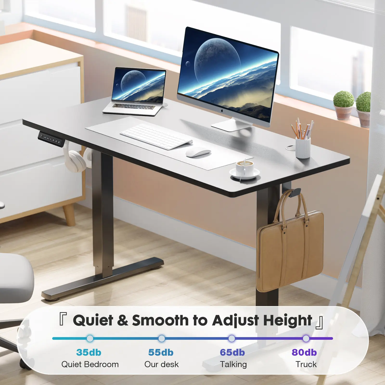 Electric Height Adjustable Standing Desk - Ergonomic Workstation