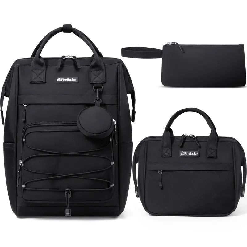 Set de mochila escolar 3 en 1: mochila impermeable con bolsa para el almuerzo y estuche, ligera, para niños y niñas.