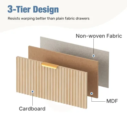 Cómoda de 9 Cajones de Tela, Aparador de Madera de 57", Mueble TV Moderno para 35/45/55", Gran Capacidad de Almacenamiento con Base Reforzada