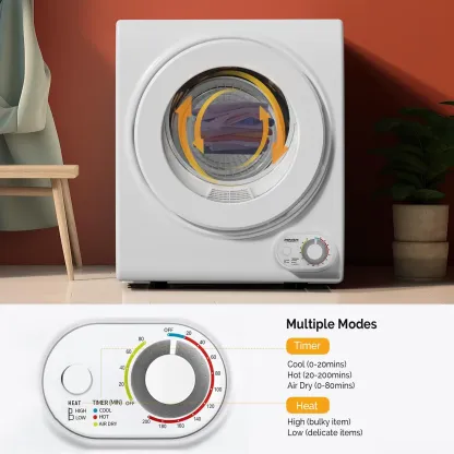 Secadora de ropa compacta de 2,6 pies cúbicos, 850 W