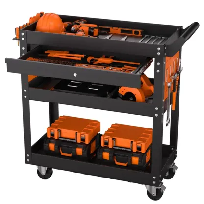 Carrito multiusos plegable de 3 niveles para el hogar y la oficina: capacidad de 150 libras, ruedas giratorias de 360° con freno, listo para usar, organizador con ruedas versátil.