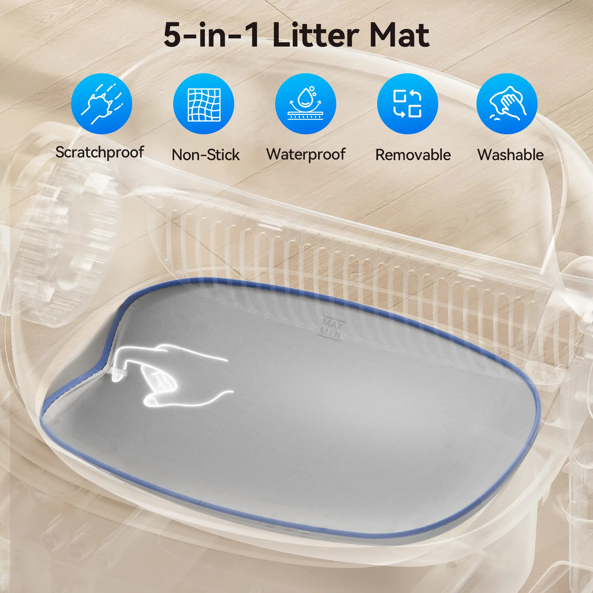 Arenero Automático Autolimpiante para Gatos SC06, con Control por App WiFi, Eliminación de Olores y Sistema de Desecho con Bolsas Incluidas