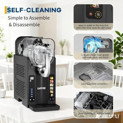 Máquina para Granizados para el Hogar sin Necesidad de Hielo, Preparadora de Bebidas Heladas con Pantalla LED y 6 Programas Preestablecidos, Gran Capacidad de 88 oz, Ideal para Margaritas Congeladas, Frappés y Helados
