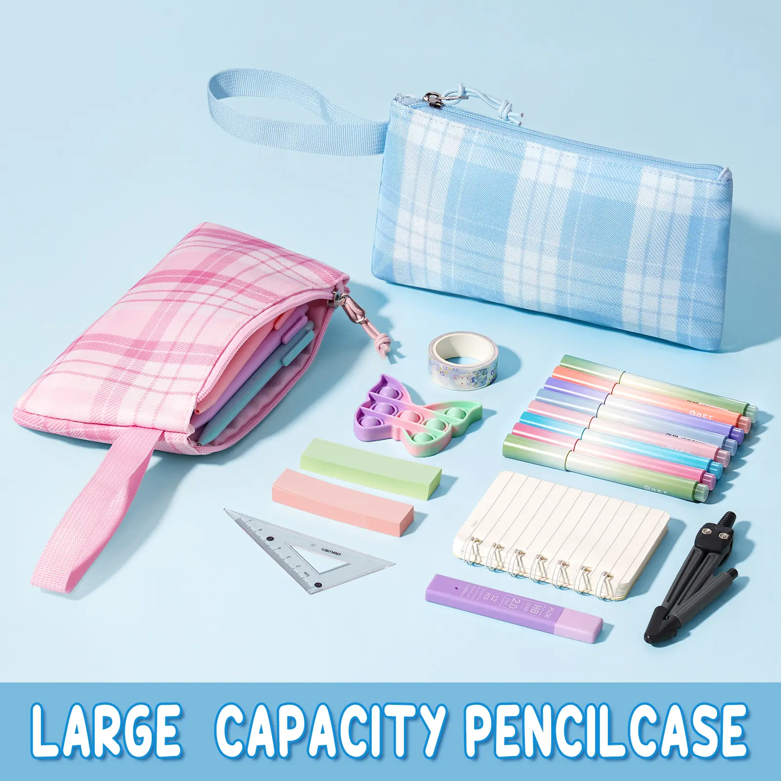 Set de mochila escolar 3 en 1: mochila impermeable con bolsa para el almuerzo y estuche, ligera, para niños y niñas.