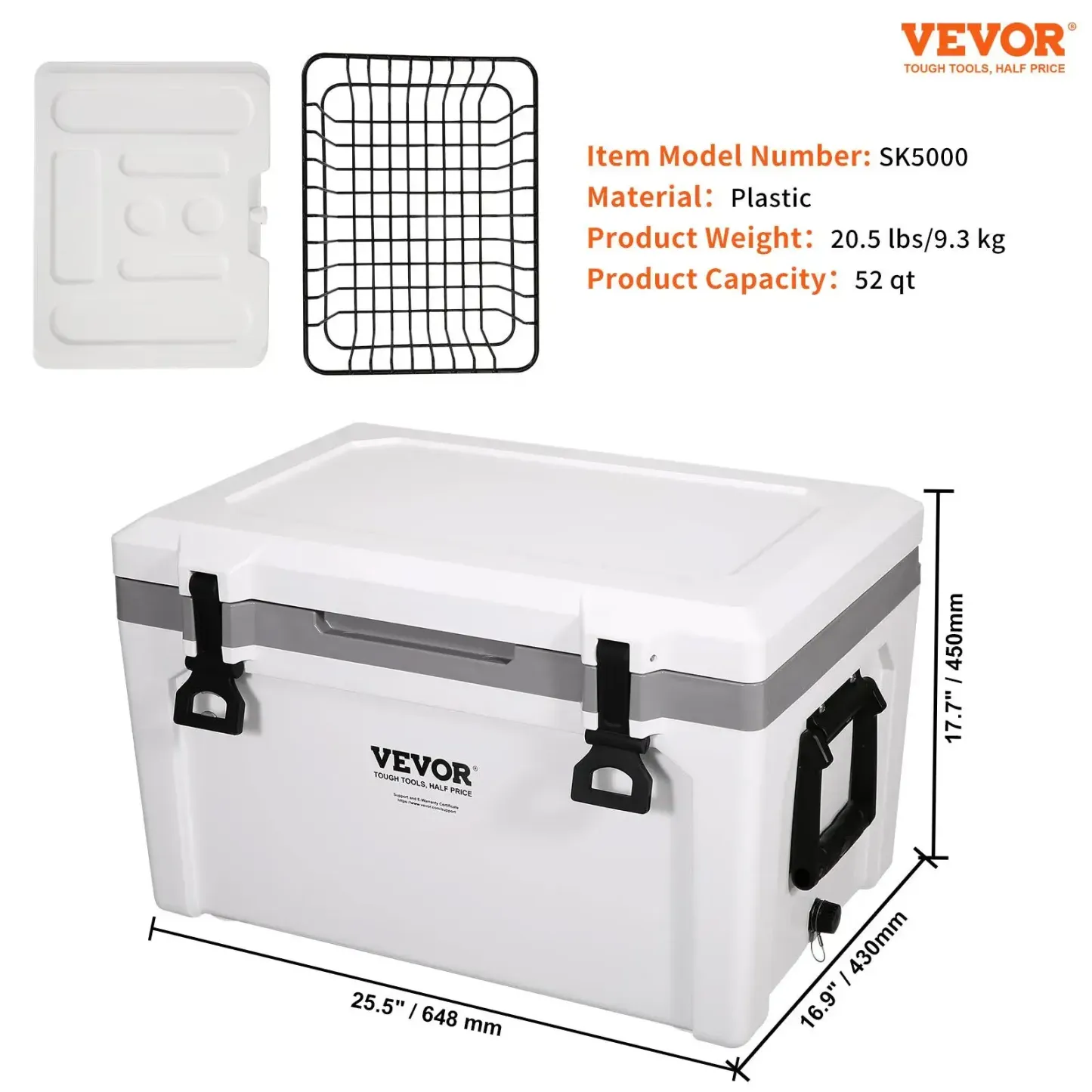 Nevera Portátil Aislante 350 Gold, 52 qt, Capacidad para 50 Latas, Conserva el Hielo hasta 6 Días, Asa Resistente y Superficie Antideslizante, Ideal para Camping, Viajes y Uso al Aire Libre.