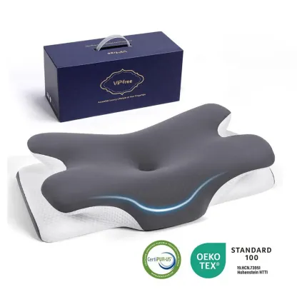 Almohada cervical ergonómica y ajustable: espuma viscoelástica refrescante, soporte ortopédico para el cuello, funda transpirable y extraíble; ideal para dormir y mantener una buena postura (regalo para mamá).