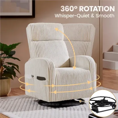 Sillón mecedor y giratorio de pana para guardería Yaheetech