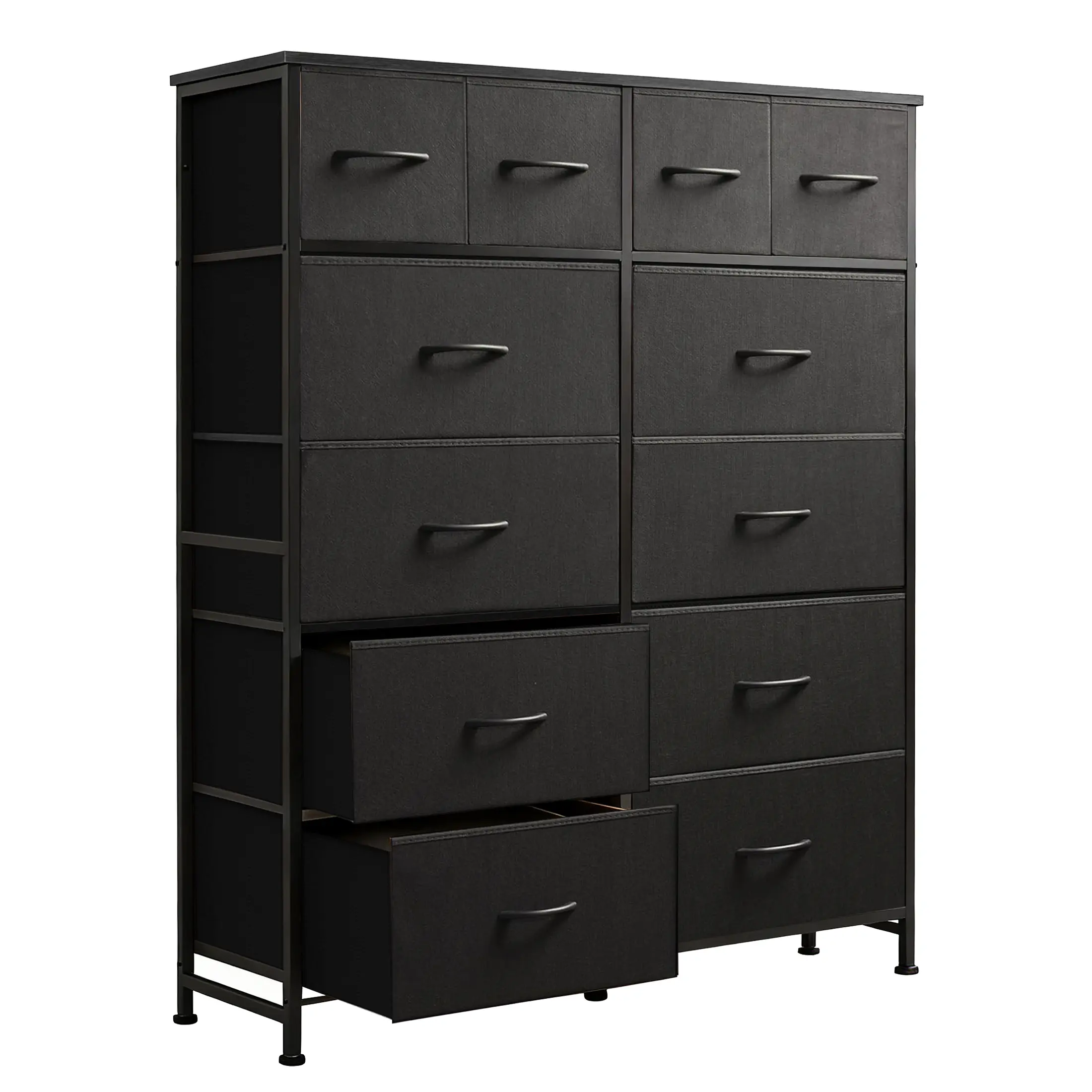 Cómoda de tela con 12 cajones: mueble de almacenamiento práctico para dormitorios, solución de organización para el hogar y la oficina, cajones de tela extraíbles, múltiples cajones de almacenamiento.
