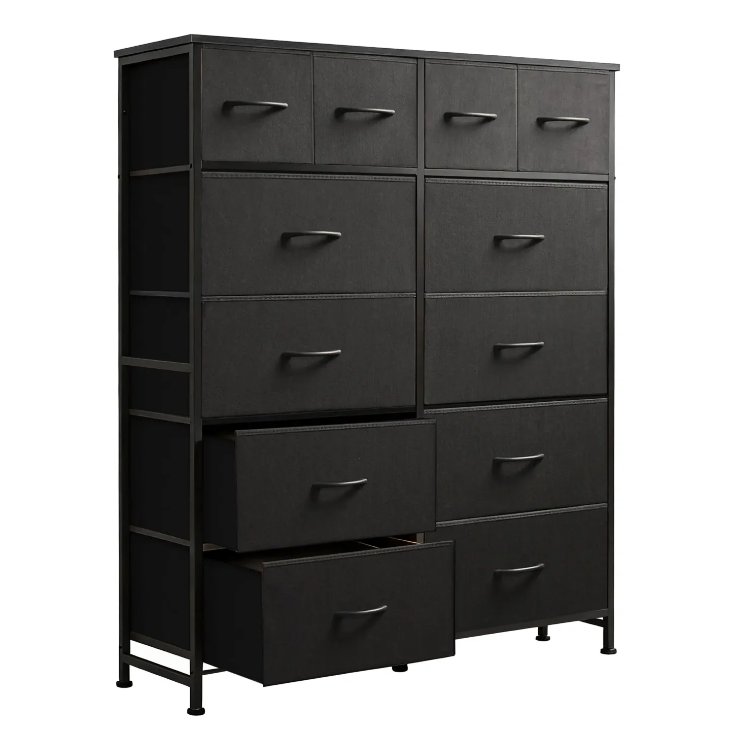Cómoda de tela con 12 cajones: mueble de almacenamiento práctico para dormitorios, solución de organización para el hogar y la oficina, cajones de tela extraíbles, múltiples cajones de almacenamiento.