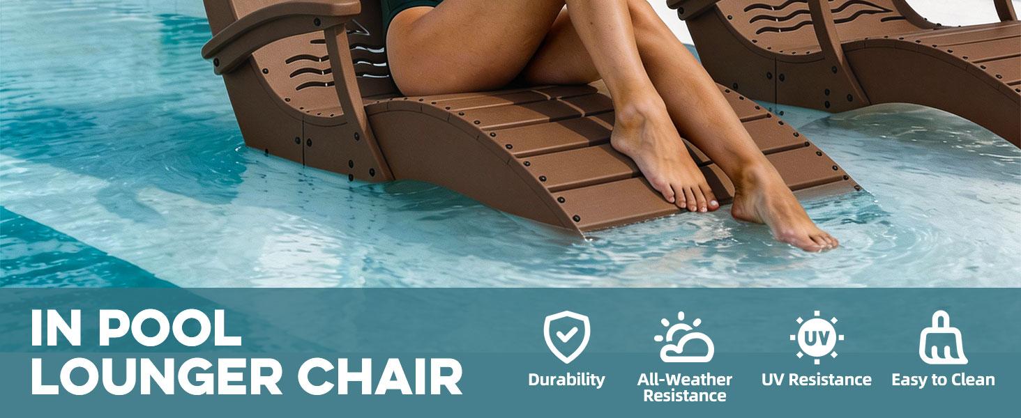 【Summervibes】HDPE Pool Lounge Chaise Set of 2/4/6 with Arms, Headrest & Sandbags &ndash; Commercial Grade Heavy Duty Outdoor Reclining Chairs, UV Resistant & Weatherproof Pool Furniture for Garden, Beach, Patio,outdoorfurnitureset Adjustable Folding Lounger