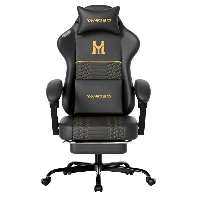 Silla Gaming Ergonómica para Adultos, Diseño Minimalista, Cuero PU Resistente, Soporte Lumbar, Reclinación de 100°-135°, Ruedas Silenciosas y Reposapiés