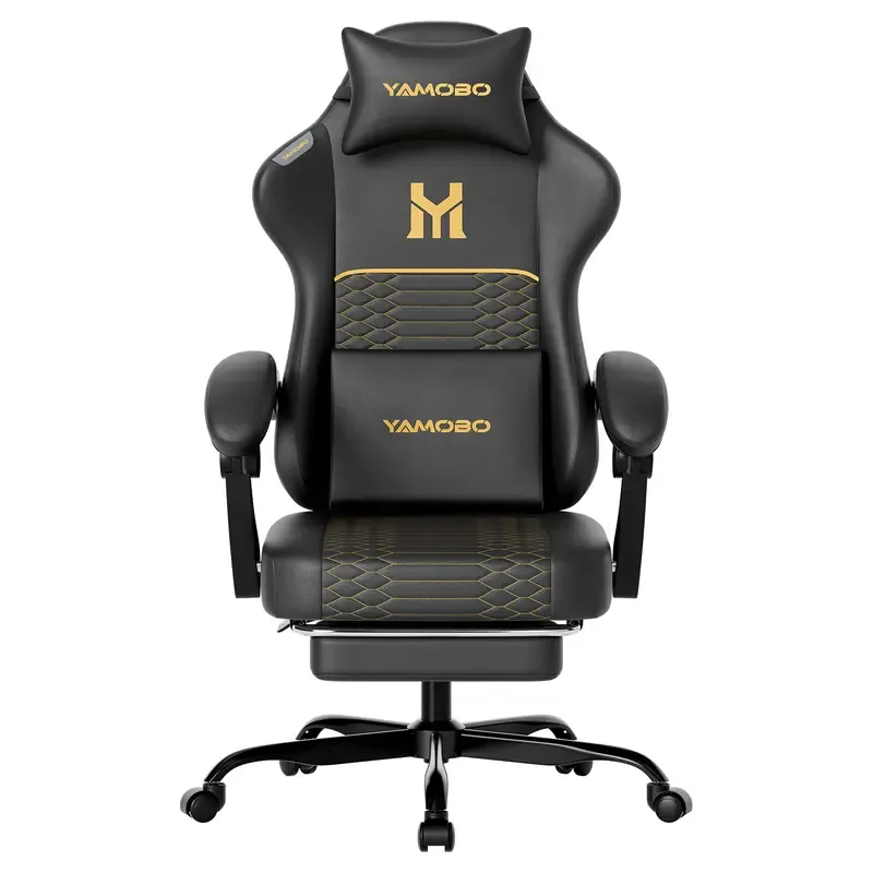 Silla Gaming Ergonómica para Adultos, Diseño Minimalista, Cuero PU Resistente, Soporte Lumbar, Reclinación de 100°-135°, Ruedas Silenciosas y Reposapiés