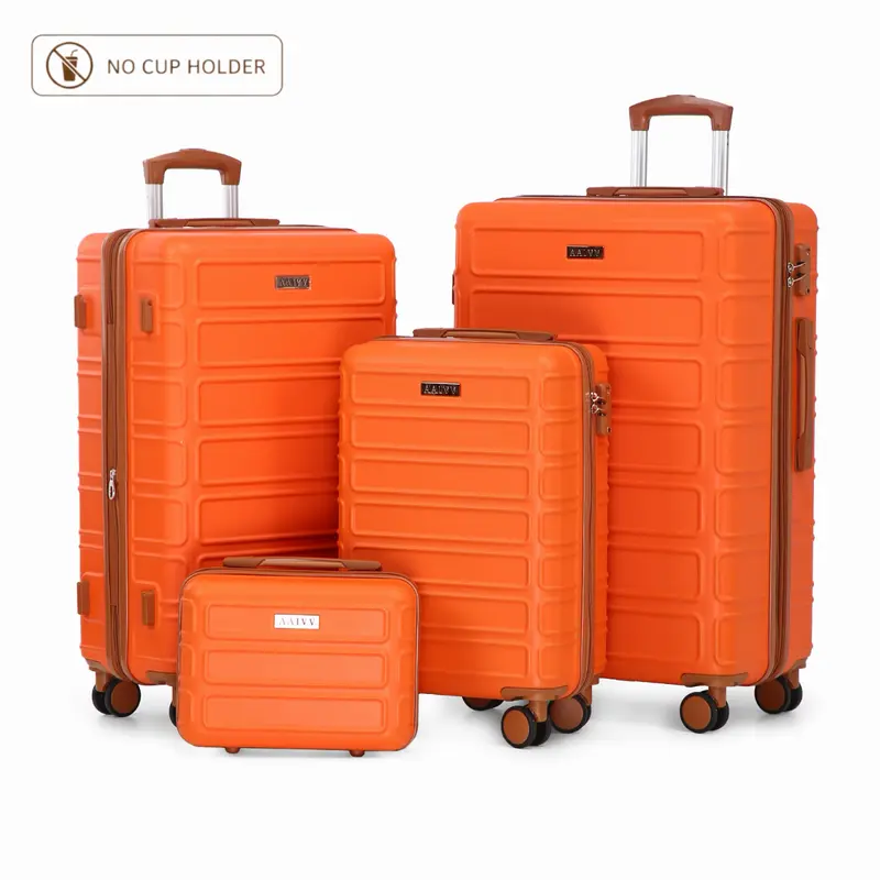 Set de 4 Maletas Expandibles de ABS (13/20/26/28"), con Ruedas Dobles 360°, Cerradura TSA y Carcasa Rígida, Ligeras y Resistentes para Viaje