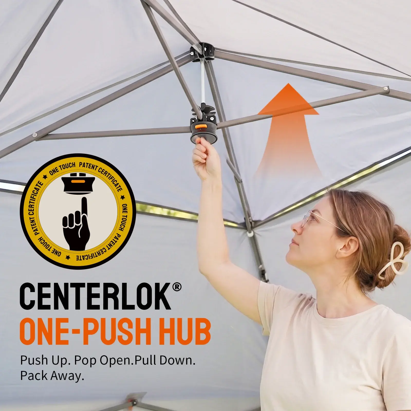 Carpa Plegable Instantánea de 10x10 FT para Exterior, Toldo Comercial con Bloqueo Central, Tela Impermeable 150D con Protección UV, Techo Extensible, Bolsas de Peso, Estacas y Bolsa de Transporte con Ruedas