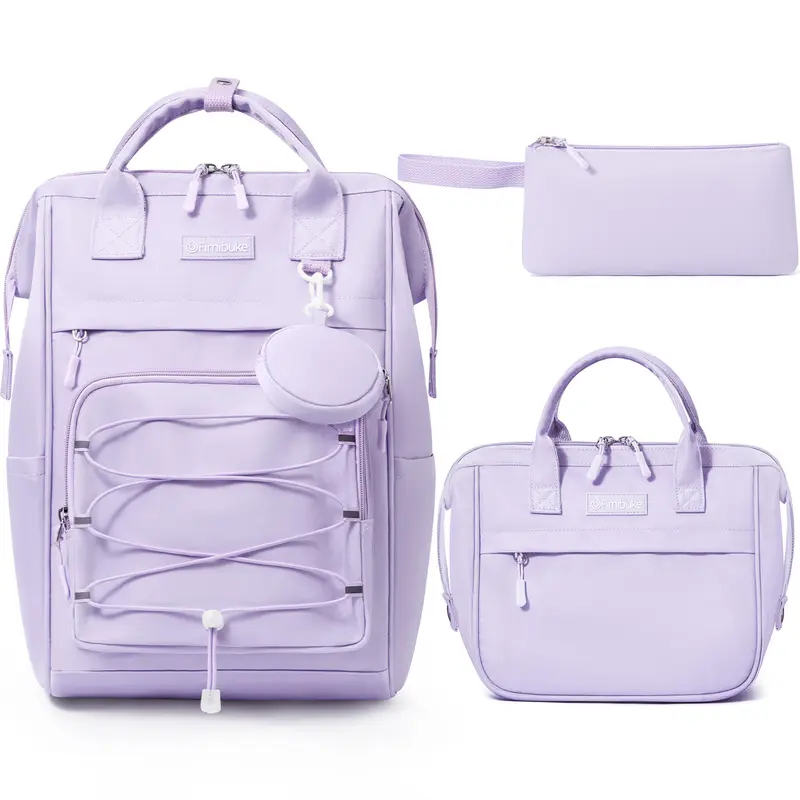 Set de mochila escolar 3 en 1: mochila impermeable con bolsa para el almuerzo y estuche, ligera, para niños y niñas.