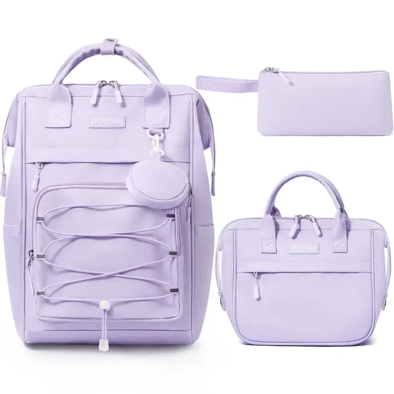 Set de mochila escolar 3 en 1: mochila impermeable con bolsa para el almuerzo y estuche, ligera, para niños y niñas.