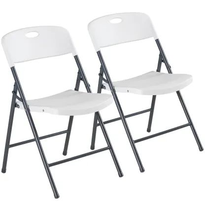 【Excelente relación calidad-precio】 Sillas plegables con respaldo ergonómico — De plástico resistente, apilables y portátiles — Capacidad de carga de 330 lb — Ideales para el hogar, oficina, fiestas, bodas, patios y jardines — Uso en interiores y exterior