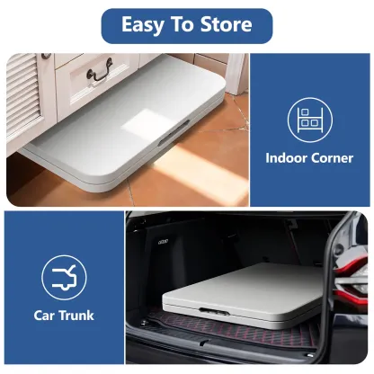 Mesa plegable de plástico blanco de alta resistencia de 6 pies con patas de acero