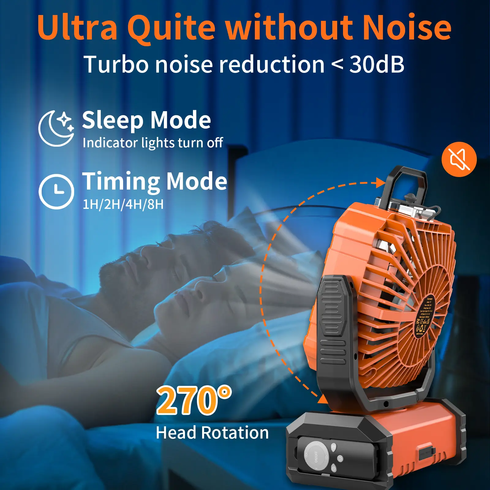 Ventilador Recargable para Camping con Luz LED, Pulverizador Humidificador, Cabezal Oscilante, Inalámbrico, Ligero y Portátil, Funciona con Batería