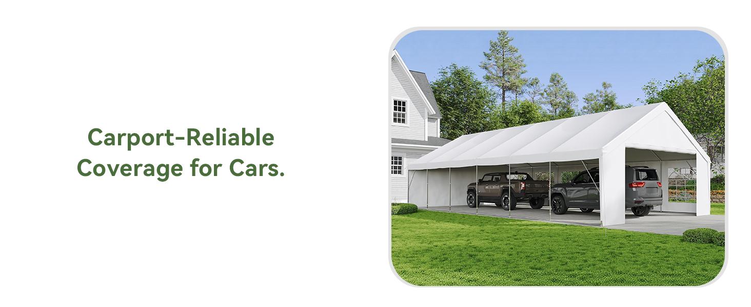Aoxun Heavy-Duty Steel Frame Patio Canopy Party Tent, 32x16 FT/40x20 FT with Sturdy Base, Waterproof Material, Removable Sidewalls & Roll-Up Door, for Weddings, BBQ (3-Package Shipping, White),campingessentials,outdoorfurnitureset,campinggear