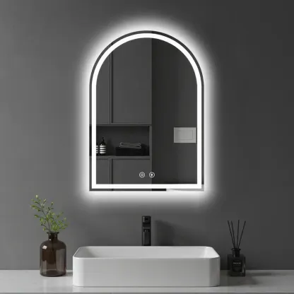 Espejo LED de Baño con Antivaho y Luz Regulable, Espejo de Pared con Iluminación Ajustable para Tocador