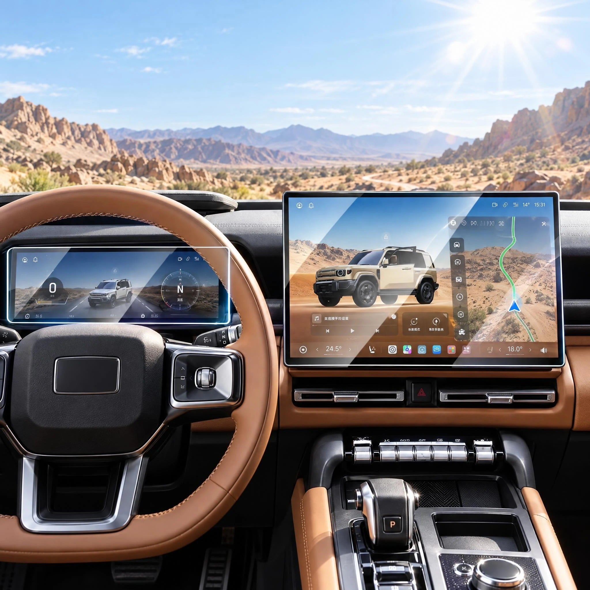 Car navigation & dashboard protective film suitable for Chery iCAR V27-Let us help you explore your 4x4 with us Noxfun